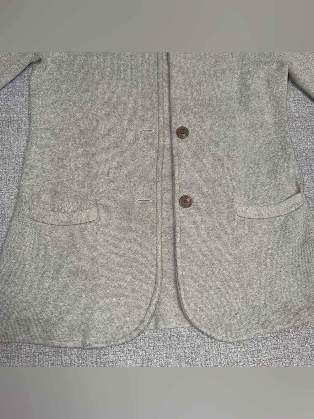J. Crew Mercantile Gray Cotton Sweater Blazer Blazerette - Picture 3 of 11